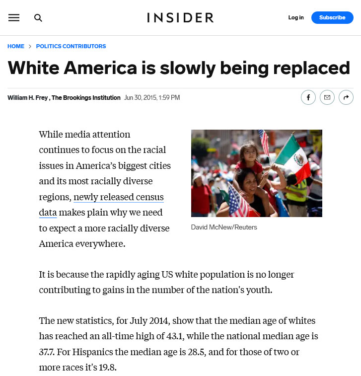 White America is slowly being replaced